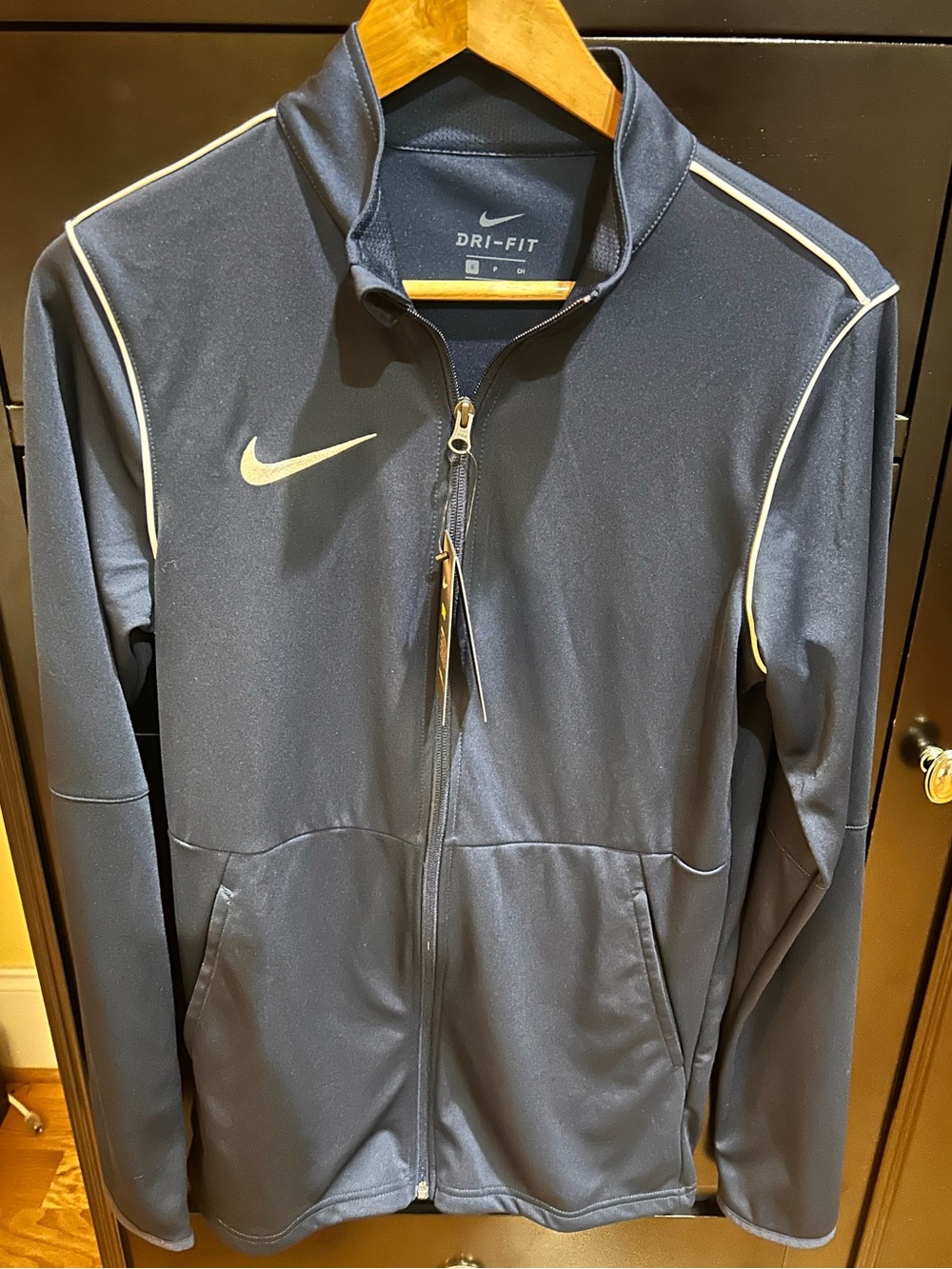 Nike Navy Track Jacket with White Piping